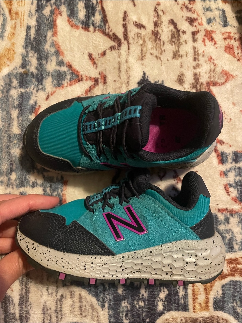 LOT OF 3!! New Balance Kids Teal and Black Sneakers, toms slip on, dress shoes